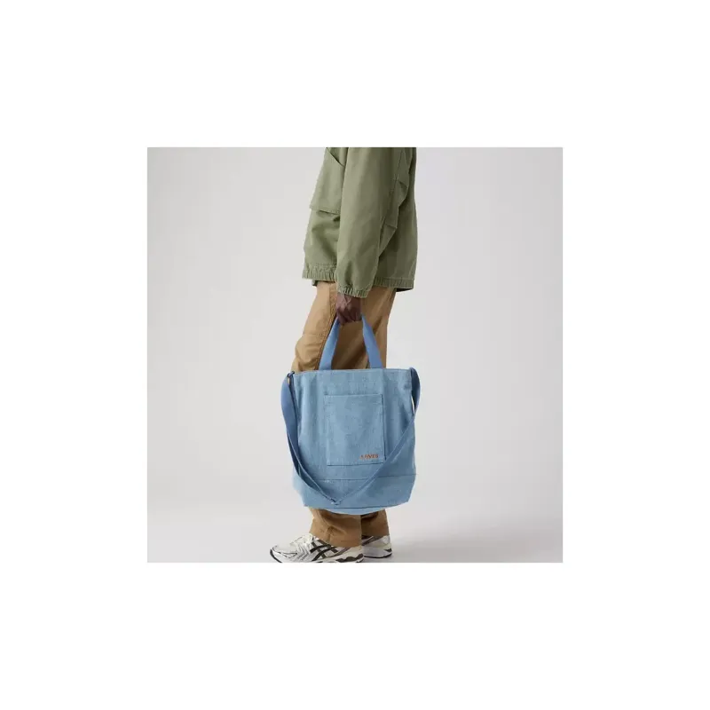 Levi's Cotton And Denim Tote Bag Shopping Bag Handbag Shoulder Bag Unisex Light Sky Blue-2