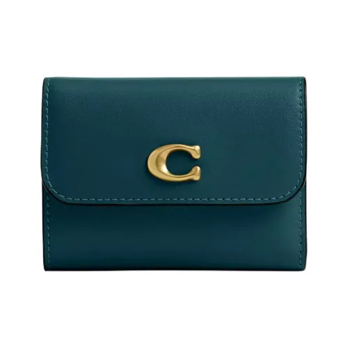 COACH Premium Calfskin Wallet Mini Women's Sea Green
