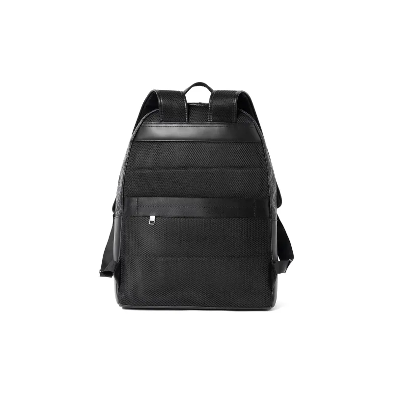 FAIRWHALE Top Grain Cow Leather Backpack Unisex Black-2