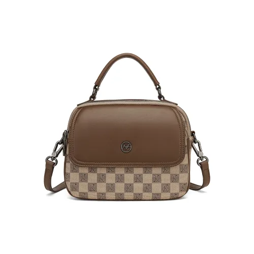 FAIRWHALE Synthetic Leather Crossbody Bag One Shoulder Handbag Medium Size Women's Brown