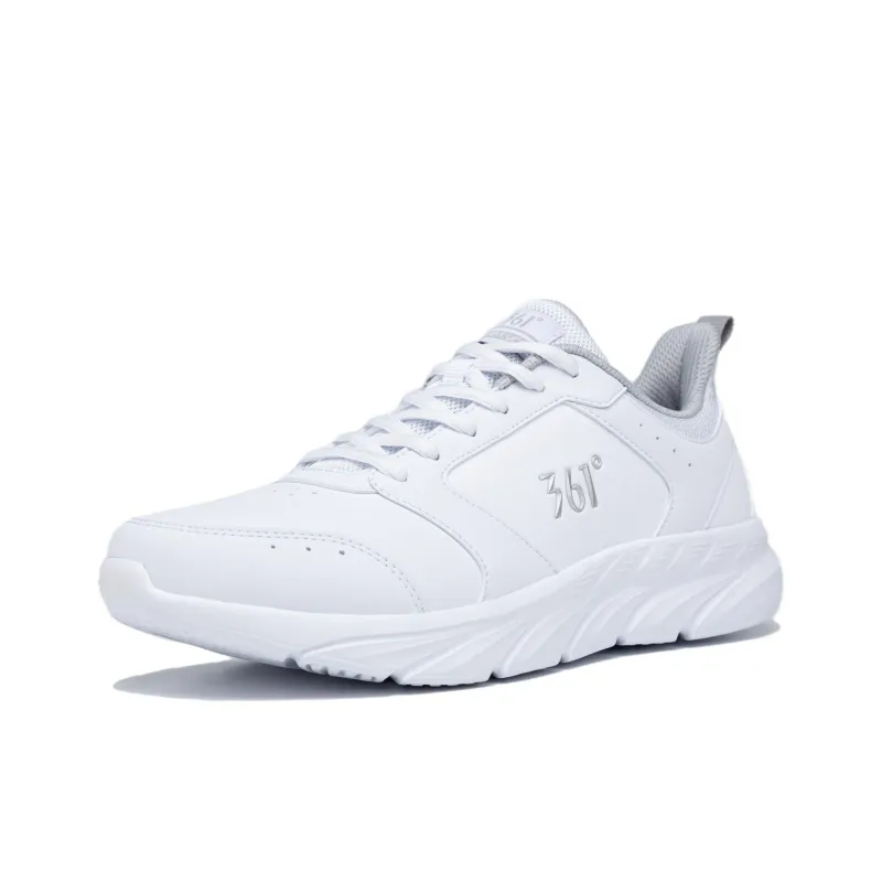 361° Cushioning Wear-Resistant Low-Top Running Shoes Men's White-2