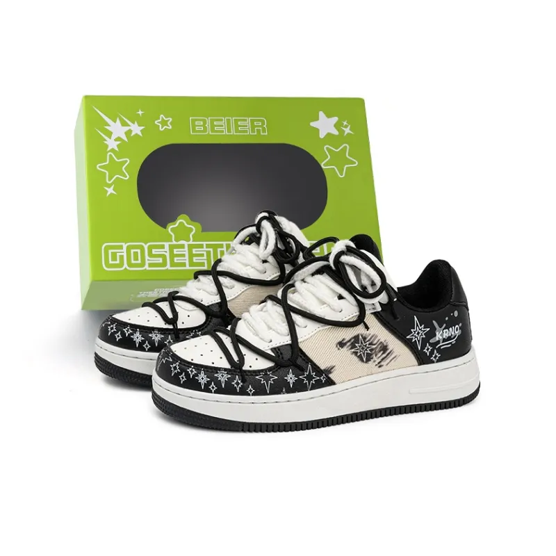 BEIER American Trendy Versatile Low Top Skateboard Shoes Unisex-0