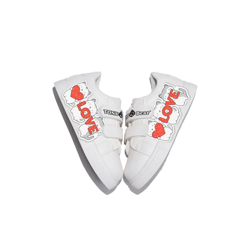 TONYBEAR Low Top Kids' Skateboarding Shoes White Kids'-4