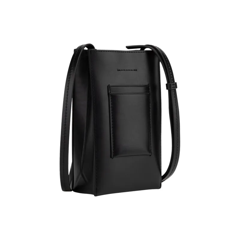 CALVIN KLEIN Cow Leather Crossbody Cell Phone Pouch Medium Size Women's Space Black-2