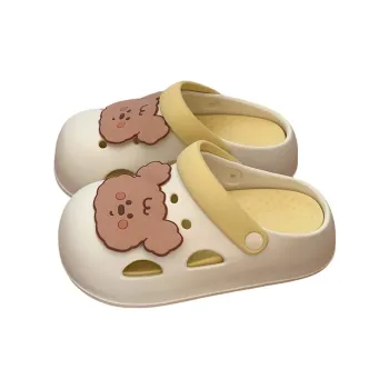 Thin Strips Home Slippers Women's, White Yellow