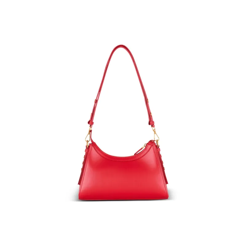 BALMAIN B BUZZ Calfskin Portable Crossbody Bag Shoulder Bag Women's Red-2