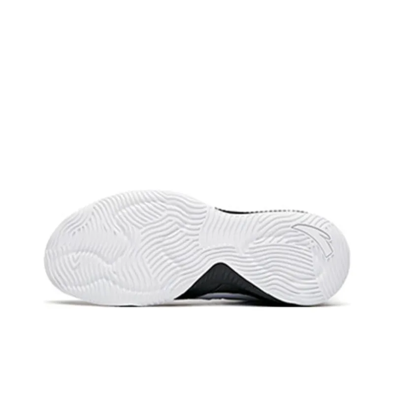 Anta Basketball Collection Cushioning Wear-Resistant Mid-Top Vintage Basketball Shoes Men's White Black-5
