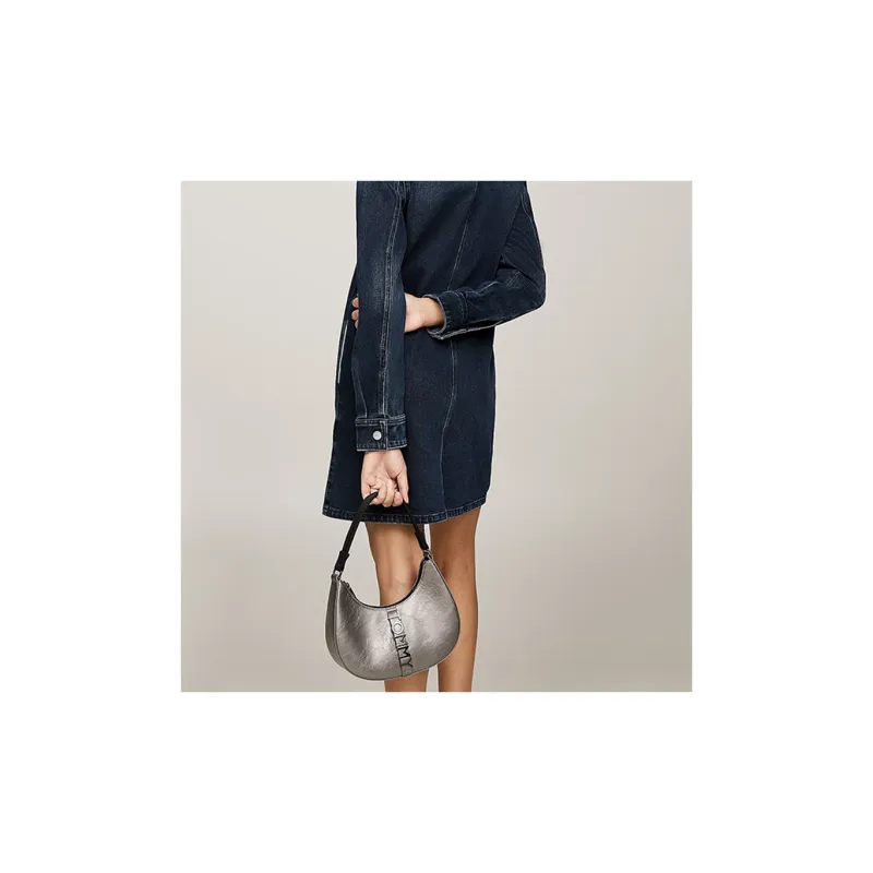 Tommy Hilfiger Polyurethane Shoulder Bag Women's Silver-4
