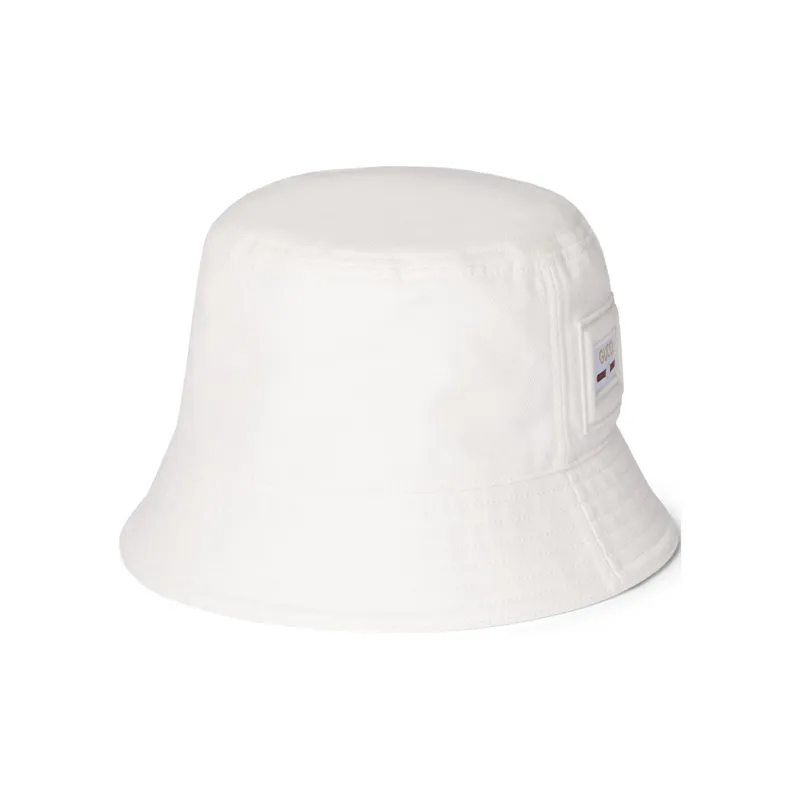 GUCCI Cotton Canvas Bucket Hats Unisex White-1