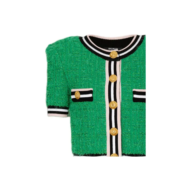 BALMAIN Tweed Knit Cardigan-4