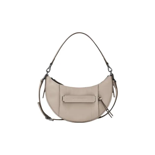 LONGCHAMP 3D Calfskin Crossbody Handbag, Shoulder Bag Small Size Women's Taupetastic Gray