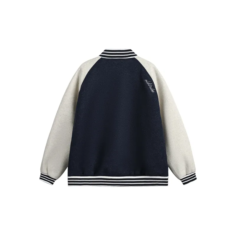 TIRED Baseball Jacket Unisex Navy Blue-1