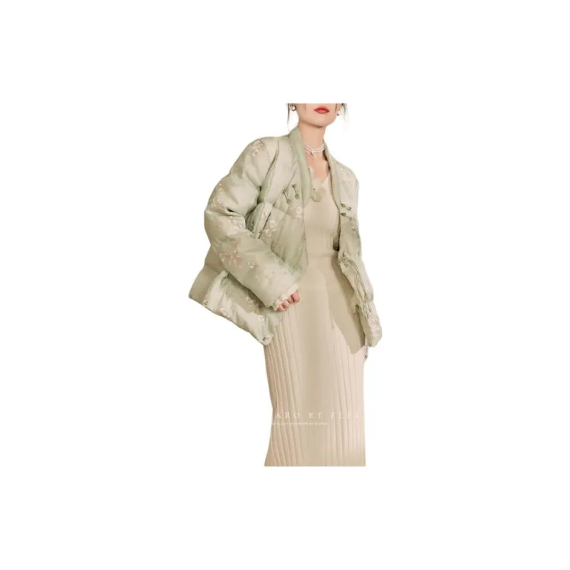 QIAOYUHUAZUN Puffer Jacket Women's Light Green-6