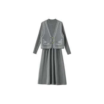 Yi Mengyuan Skirt Set Women's Smoke Gray