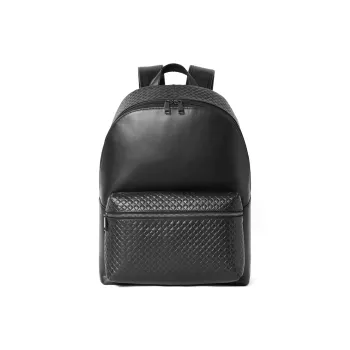 FAIRWHALE Top Grain Cow Leather Backpack Unisex Black