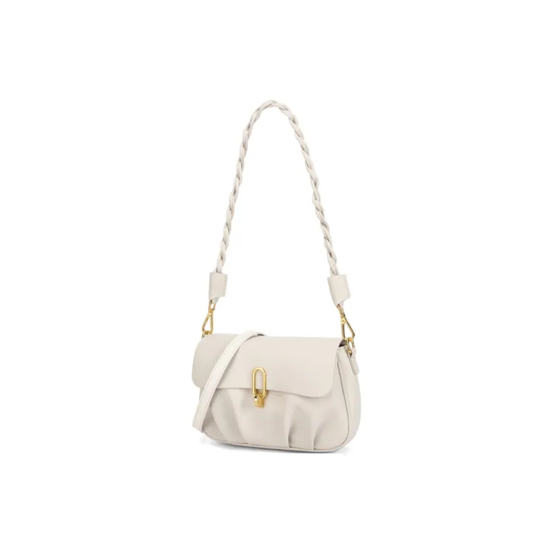 FAIRWHALE Synthetic Leather Shoulder Bag Women's Ecru/Milk Tea Beige-1