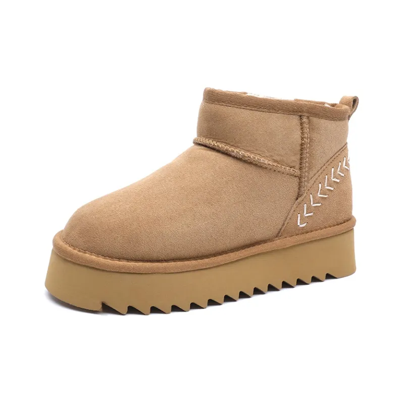 ABIDJAN Warm Winter Series Warm Wear-Resistant Height Increasing Slip-Resistant Ankle-Length Snow Boots Women's-1