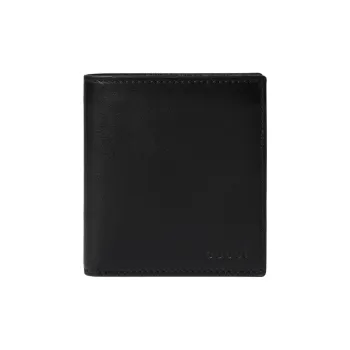 GUCCI GG Emblem Leather Wallet Men's Black