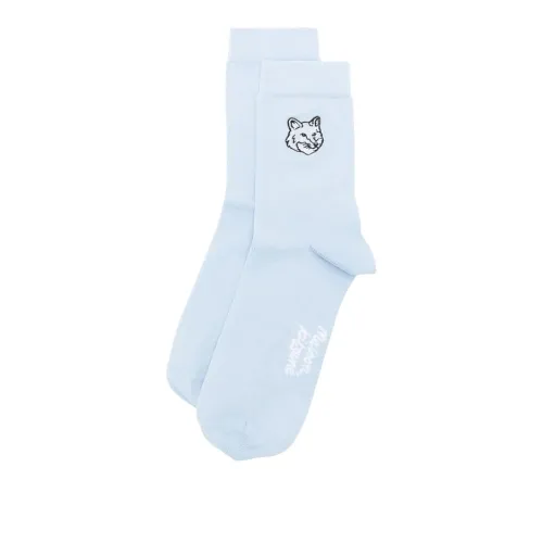 Maison Kitsune Mid Calf Socks Men's 1 Pack Light Blue
