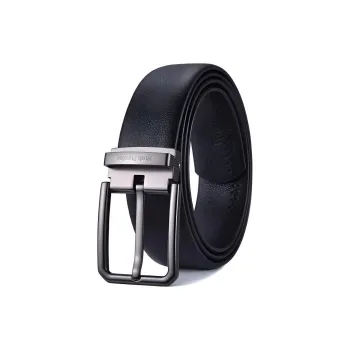 Hush Puppies Cow Leather Belts Men's Black Width 3.4CM