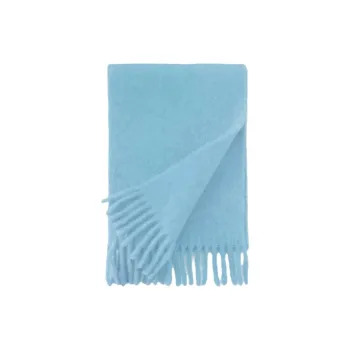 Bejirog Wool Knit Scarves Unisex Ice Blue