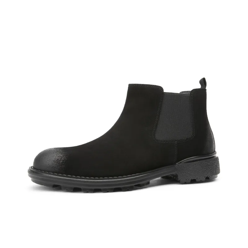 CROWN Short Chelsea Boots Men's Black-1