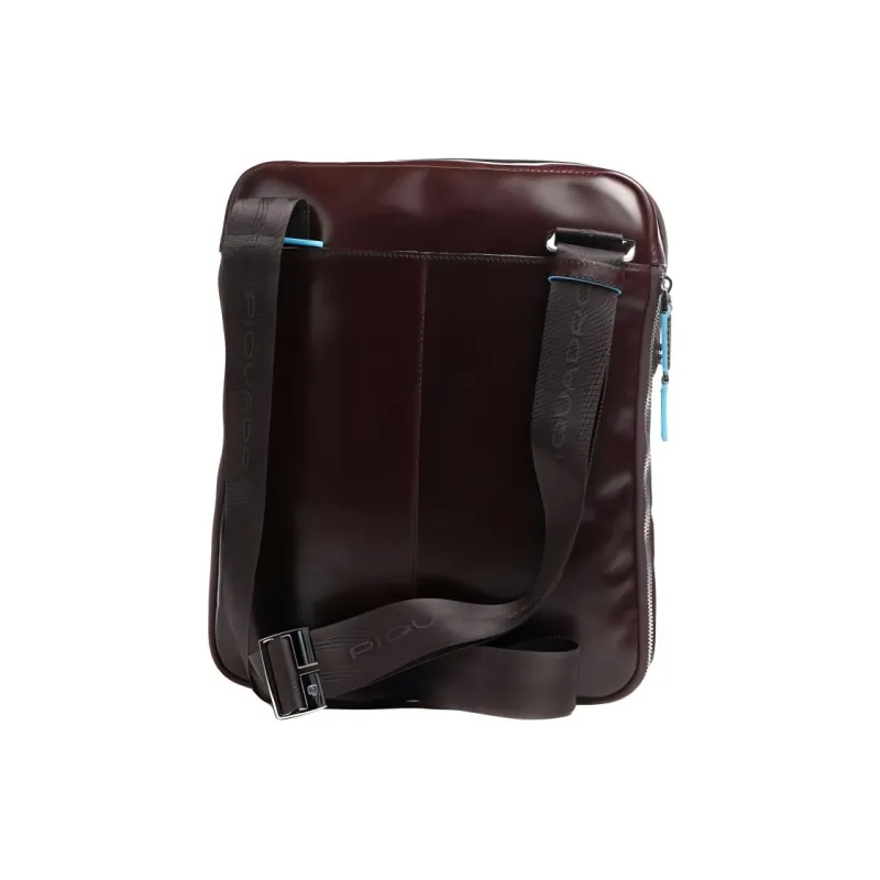 PIQUADRO Leather Shoulder Bag, Crossbody Bag Regular Men's Burgundy-1