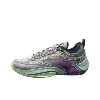Anta Instantaneous 1 Cushioned Wear Resistant Slip Resistant Low Top Basketball Shoes Men's Purple Green