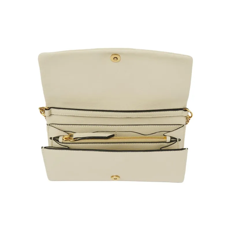 Chloe Grained Buffalo Leather Wallet Shoulder Bag Women's Plant Beige-3