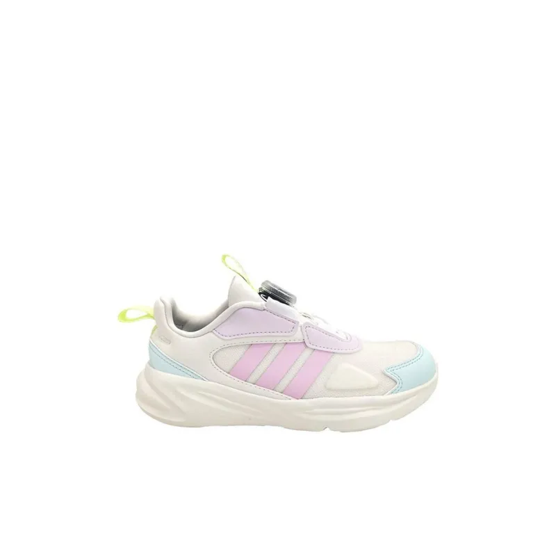 Adidas Ozelle Abrasion Resistant Lightweight Cushioning Breathable Low Top Kids' Running Shoes Beige/Pink/Blue Kids'-1