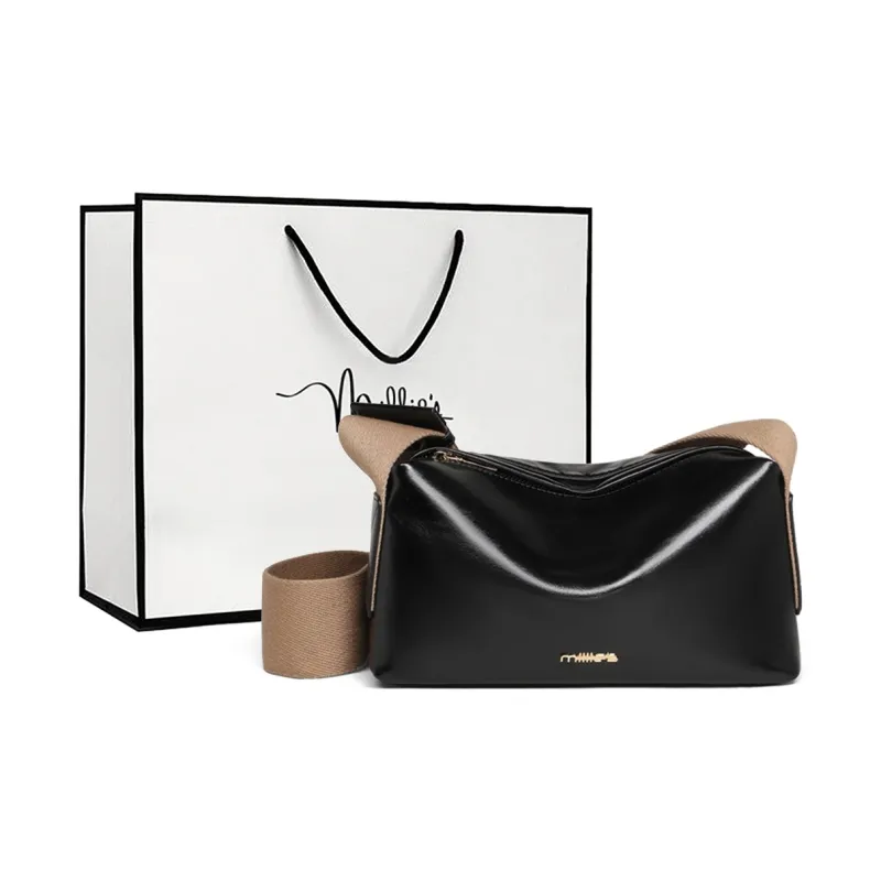 MILLIE'S Cow Leather Underarm Shoulder Bag Regular Women's Brown/Black-5