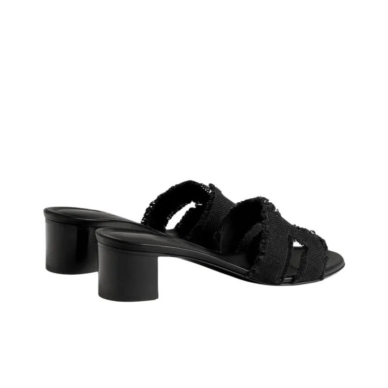 HERMES Oasis Slide Slippers 5cm Women's Black-3