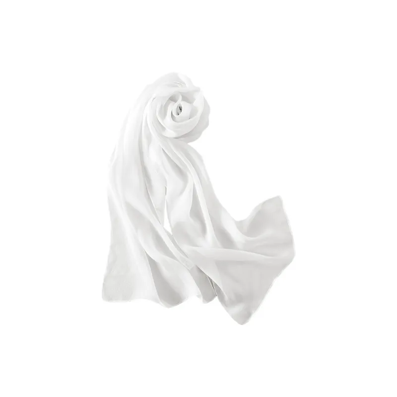 Hang Silk Road Mulberry Silk Silk Scarves Women's White-0