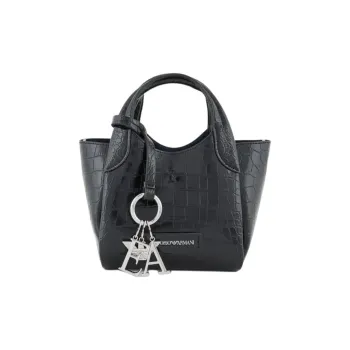 EMPORIO ARMANI Polyester Tote Bag, Shopping Bag, Crossbody Bag, Handbag Women's Black