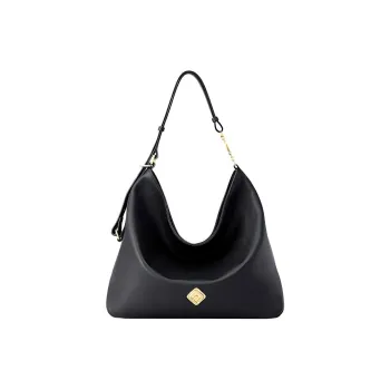FION Cow Leather Tote Bag Shopping Bag Handbag Shoulder Bag Large Size Women's Classic Black