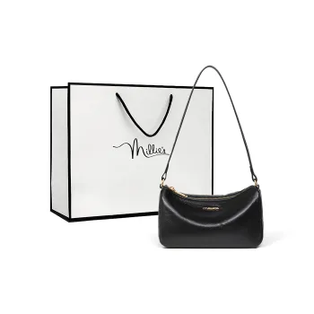 MILLIE'S Cow Leather Baguette Underarm Shoulder Bag Women's Black/Coffee