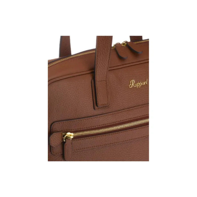 RAPPORT Grained Leather Laptop Bag Shoulder Bag Crossbody Bag Handbag Regular Men's Tan-3