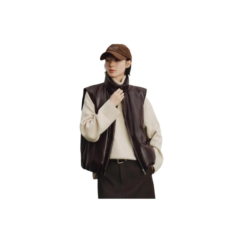 Orange Desire Vest Women's Dark Brown Tan-1