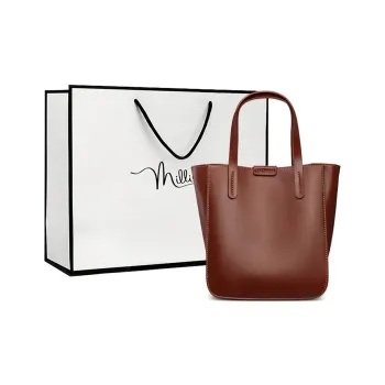 MILLIE'S Cow Leather Handbag, Shoulder Bag, Crossbody Bag, Tote, Bucket Bag Regular Women's Vintage Brown/Wine Coffee