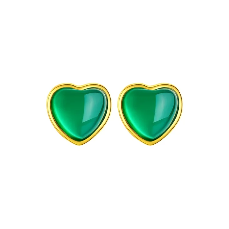 CHOW TAI SENG Chalcedony Stud Earrings Women's-0