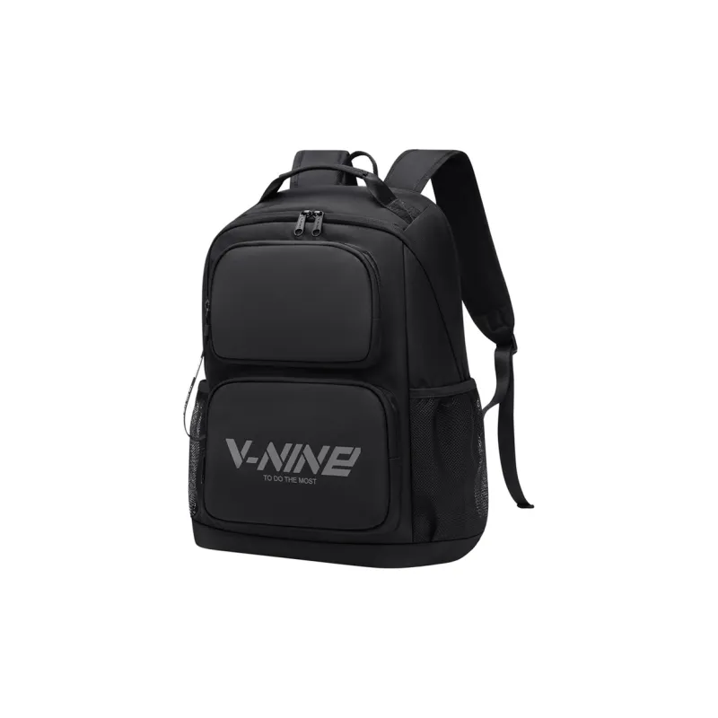 V.NINE Fabric Laptop Bag Backpack Regular Unisex Light Sand/Obsidian Black-9