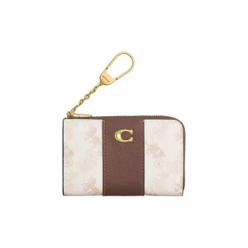 COACH Leather Key Pouch Women's Brass Plated Top With Flow Control
