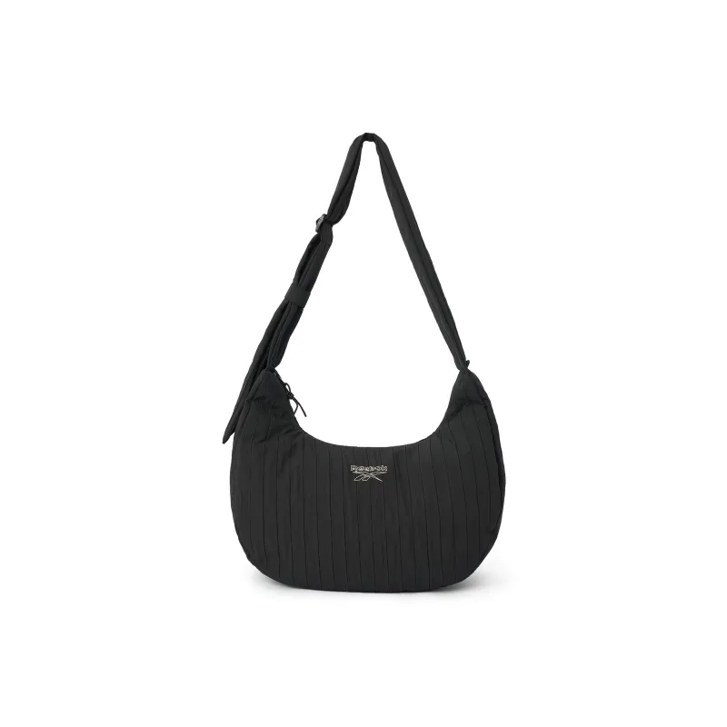Reebok Fabric Shoulder Bag, Crossbody Bag, Crescent Bag Regular Women's Ecru/Black/Khaki-3
