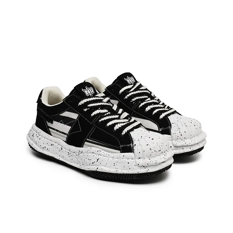 Angelmi Anti Slip Wear Resistant Low Top Skateboard Shoes Unisex Black-2