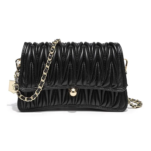 Vigno Synthetic Leather Shoulder Bag Women's Crystal Pink/Ecru/Silver/Black-19