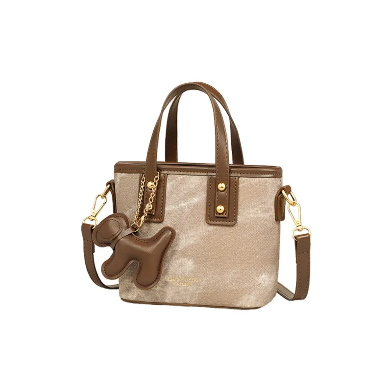 COMELY Synthetic Leather One Shoulder Handbags Regular Women's Brown/Denim Blue-4