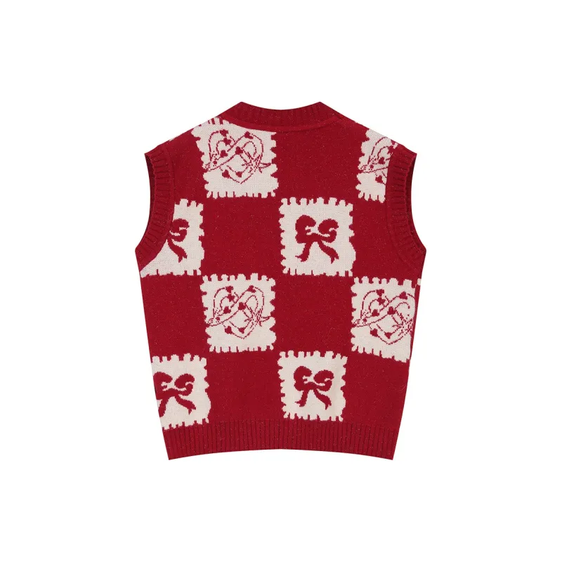 ELF SACK Vest Women's Bowknot Red-1