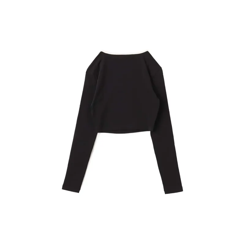 Adidas Women's Adicolor 3 Stripes Long Sleeve Crop Long Sleeve Top Black-1