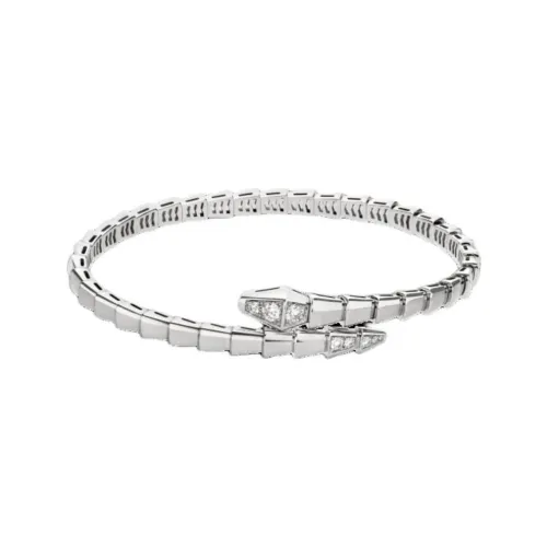BVLGARI 18K Gold, White Gold, Diamond Bangles Women's Silver