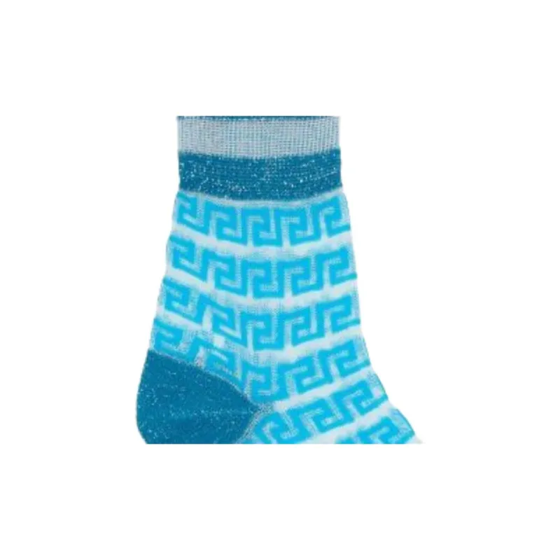 VERSACE Mid Calf Socks Women's 1 Pack Blue-1
